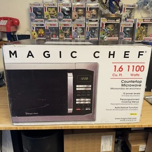 Magic Chef 1100 Watt 1.6 Cubic Feet Digital Microwave, Stainless Steel - Picture 1 of 2