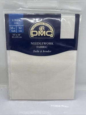 DMC Linen Needlework Fabric 32ct 14x18 inch DMC B5200 White/off White - Image 1 of 4