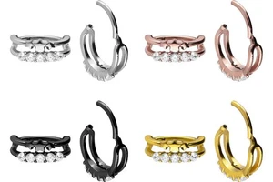 PIERCINGLINE Piercing Ring Chirurgenstahl Segmentring Clicker DOPPELRING + - Bild 1 von 15