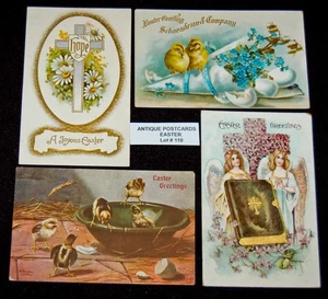 ANTIQUE Postcards Lot of 4 Over 110 Years Old Lot#110 Easter - Picture 1 of 2