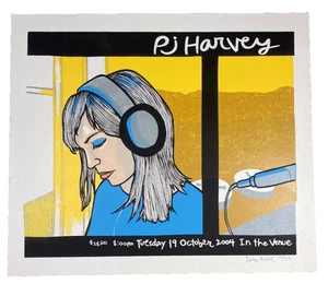 PJ Harvey 2004 Leia Bell Konzert Poster signiert nummeriert 12,5 x 14,5 - #38 von 125 - Bild 1 von 7