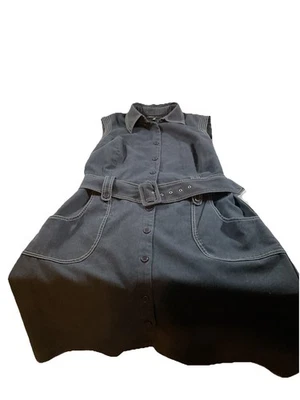 Vestido Sandra Darren Mujer Cuello en V Abotonado Cinturón Talla 18w. K30 Foto 1 de 4