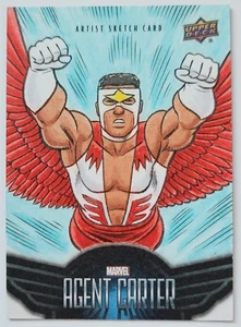 2019 Upper Deck Marvel Agent Carter Sketch Brendon & Brian Fraim "Falcon" 1/1 - Picture 1 of 2