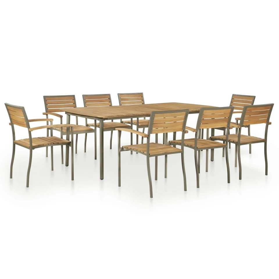 Outdoor Dining Set Natural and grey vidaXL - Image 1 of 2