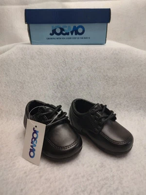 Zapatos para caminar Josmo bebé infantil talla 3 negro estilo # 0-93214 con cordones Foto 1 de 4