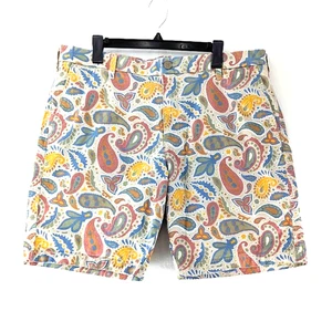 Dockers Supreme Flex Shorts Mens Preppy Cotton Paisley Golf 9" Inseam Size 38 - Picture 1 of 12