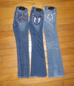 LOT GIRLS MISS ME DENIM JEANS SZ 10 BOOT SKINNY - Picture 1 of 11