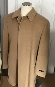 Jos. A Bank Camel Hair Overcoat Men's 48R Tan Long Coat Excellent! - Picture 1 of 7