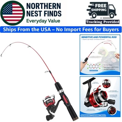 Smooth Performance Ice Fishing Rod & Reel - 25" to 28" Lengths for All Anglers - Image 1 of 4