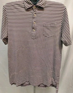 Peter Millar Mens Medium Purple Striped Polo Golf The Ocean Course Kiawah - Picture 1 of 8