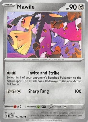 Mawile 112/162 SV05 Temporal Forces Pokemon 007750 - Image 1 of 2