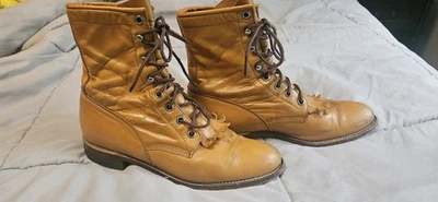 Justin L0621 Kilty Lacers Women's Sz 7 B Distressed Leather Boots USA Made - Image 1 of 4