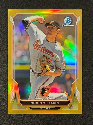 Chris Tillman 2014 Bowman cromo refractor dorado/50 Orioles 95 Foto 1 de 2