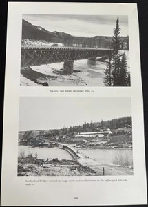 Foto ritaglio libri Alaskan Highway Bridges Sikanni Chief Canyon Creek 1943 (3) - Foto 1 di 3