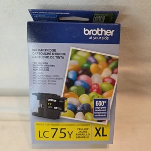 NEW OEM - BROTHER LC75Y XL YELLOW INK CARTRIDGES - SEALED 2025 - Picture 1 of 1