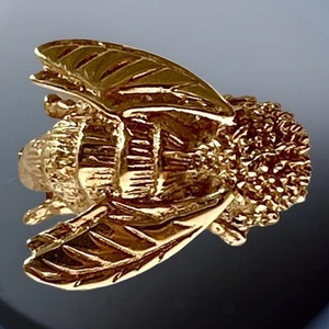 Prendedor de insectos mosca/abeja de oro amarillo de 14K, 1" de largo, 4,82 gramos - Imagen 1 de 12