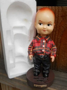 CLASSIC LEE JEANS ADVERTISING " BUDDY LEE " 8" BOBBLEHEAD NEW CERAMIC MATERIAL - Picture 1 of 3