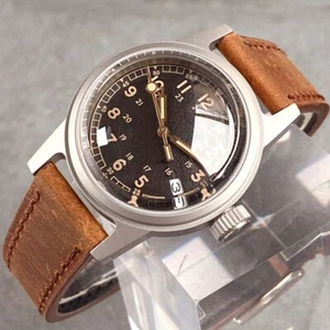 Lume Dive Vintage Field Watch NH35 Mechanical Men Wristwatch 3.8 O'clock Date - Picture 1 of 9