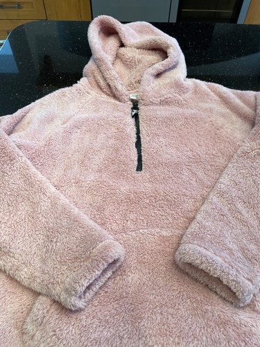 UNDERCOVER Felpa con cappuccio donna Victoria Secret ROSA soffice 3 4 cerniera taglia extra small