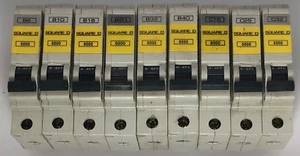 Schneider Cuadrado D QOE Polo Único 6A 10A 16A 20A 25A 32A 40A Tipo B C 6kA MCB - Imagen 1 de 2