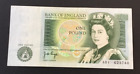 Banknote of England 1 Pfund JB. Seite. Erster Lauf A01. Extrem fein + Zustand.
