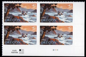 Scott #4376 — 42¢ Oregon Pacific Coast Plate Block of 4 Stamps - MNH - Picture 1 of 1