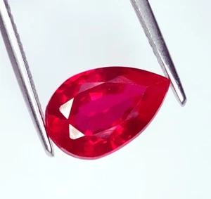 Natural Red Ruby Mozambique 9.59 Ct Loose Gemstone Certified Pear Cut A+ Quality - Imagen 1 de 10