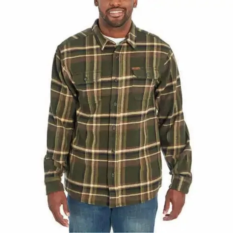 Orvis Heavyweight Flannel Shirt Medium Med M Tall Pine Plaid 35a 1312517
