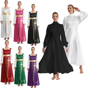 Women Tunic Choir Flared Dress Liturgical Robe Traditional Costume Party Gowns - Picture 1 of 142