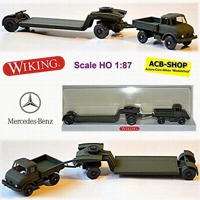 Mercedes Benz UNIMOG 406 Con Rimorchio MB U 65 Bundeswehr 1:87 Wiking 696 08 - Immagine 1 di 4