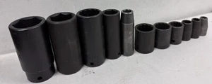 11Pc Deep & Standard 1/2 Inch Drive 1-1-1/4” - 3/8” Mixed Automotive Set - Bild 1 von 7