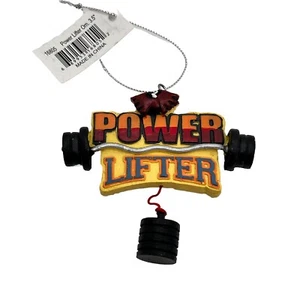 "POWER LIFTER" ORNAMENTO NATALIZIO 3,5" NUOVO CON ETICHETTE PALESTRA VITA SOLLEVATORE PESI BILANCIERE - Foto 1 di 5