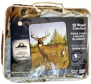 Regal Comfort, Faux Fur Luxury Blanket, Medium Weight, Queen - NOVEMBER BUCK - Picture 1 of 2