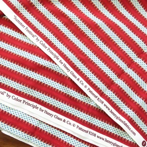 BTY Red Stripe Fabric Quilting Cotton - Picture 1 of 5