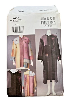 Vogue Pattern Marci Tilton Uncut Misses L-XL Jacket Coat Art Wear 7663 Vintage - Image 1 of 4