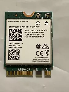 Dell Latitude 7390 7480 7490 Dual Band 802.11 ac/a/b/g/n WiFi Card 8265NGW VC27V - Picture 1 of 4