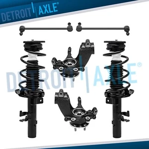Front Steering Knuckles Bearing Hubs Struts w/ Spring for 2013 - 2018 Ford Focus - Picture 1 of 9