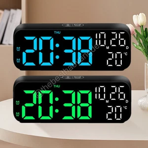 LED Wecker Digital Alarmwecker Uhr Schlummerfunktion Alarm Wecker Temperatur 7" - Bild 1 von 11