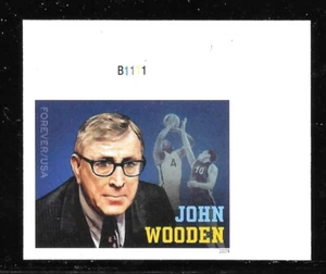 Scott #5833a IMPERFORATE (NO DIE-CUT) John Wooden, Plate Number Single, MNH - Picture 1 of 1