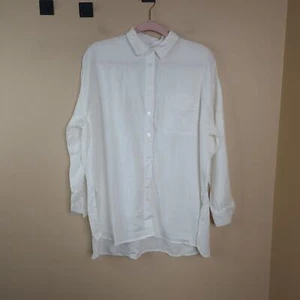 Madewell The Linen-Blend Oversized Shirt in weiß Gr. S - Bild 1 von 12