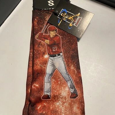 Men's Strideline Mike Trout Los Angeles Angels Galaxy Crew Socks Mens M/L 8-12 - Image 1 of 4