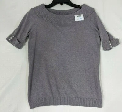 Suéter East 5th para mujer adulto gris medio cuello barco puños acanalados Foto 1 de 4