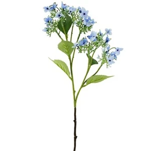 Artificial Blue Wild Hydrangea Flower Spray Stem 62cm - Decorative Faux Flowers - Picture 1 of 3