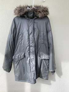 Club Monaco Women’s Down Puffer Hooded Zip Jacket Coat In Olive green Size XS - Picture 1 of 12
