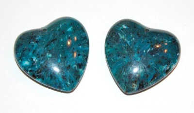 Colgante Corazón Lucite Vintage Mármol Azul Teal pnd091 Foto 1 de 2