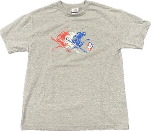 RARE-Vintage K2 Ski T-Shirt. Classic.Iron Cross. Size: Men's Medium. Color: Gray - Picture 1 of 4