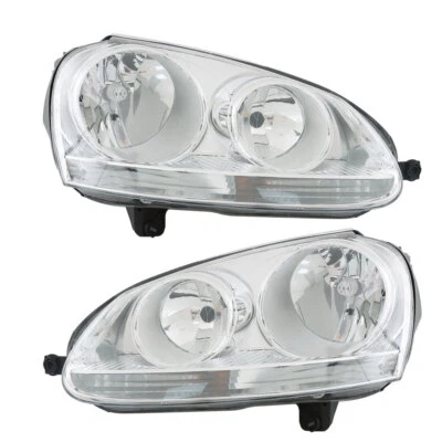 Faros cromados lado izquierdo y derecho para Volkswagen Rabbit 2006-2009 y Jetta 2005-10 Foto 1 de 4