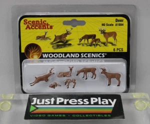 Woodland Scenics HO Scale 6 pc White Tail Deer Scenic Accents A1884 - New! - Picture 1 of 8