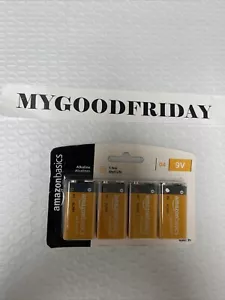 Basics 9 Volt Everyday Alkaline Battery - Pack of 4 Exp: 05/2027 - Picture 1 of 5