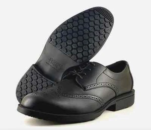 Scarpe per Equipaggi Executive Wing IV Uomo UK 7 e 9 Nero Antiscivolo Scarpe da Lavoro Eleganti - Foto 1 di 10